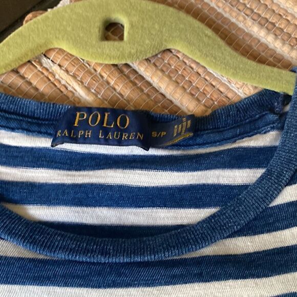 EUC navy and wht stripe with a chest pocket size S - Picture 2 of 6